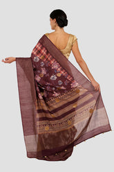 Burgundy Moonga Silk Saree - Silk Mark Certified